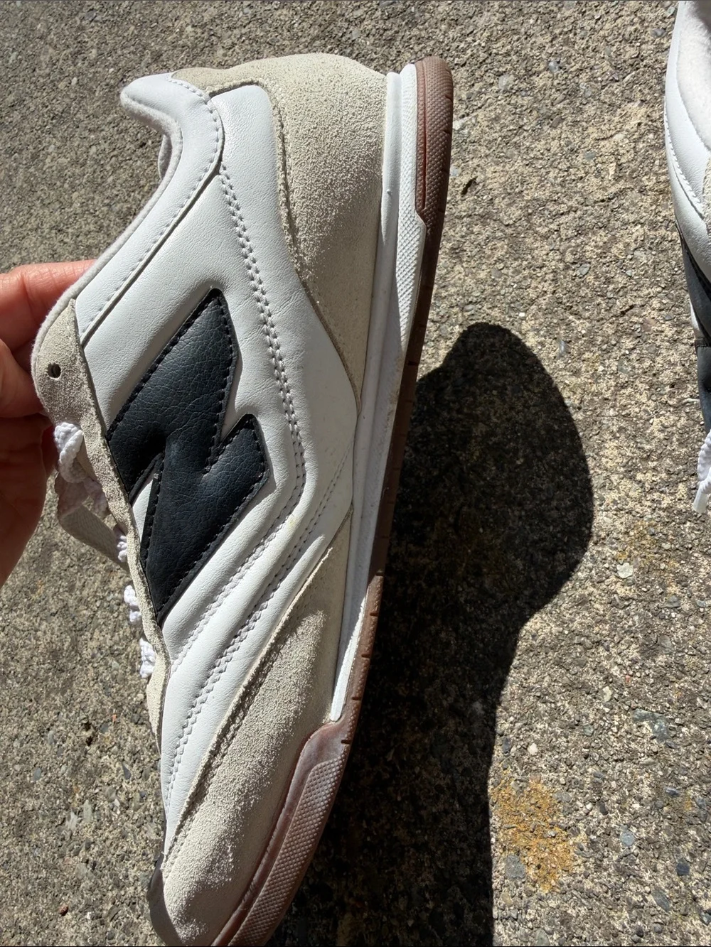 New Balance Men's White and Black Retro-Style Sneakers